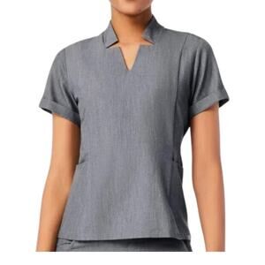 FIGS Inala Slim Scrub Top Women's Small Graphite Gray Nursing Healthcare Rare LE